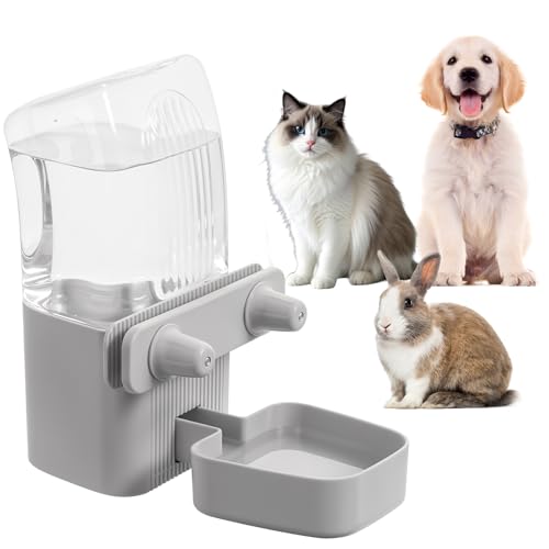 Kenond 50 oz Rabbit Water Dispenser,Gravity Dog Water Bowl Dispenser for Cage,Auto Water Bottle for Ferret,Cat,Dog and Oth...