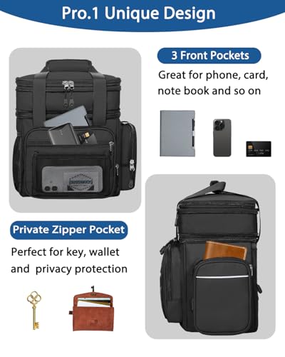 Expandable Lunch Box Cooler Bag - Insulated Heavy Duty Lunch Bag for Men Women - Large Lunchbox for Adults Work Outside Pi...