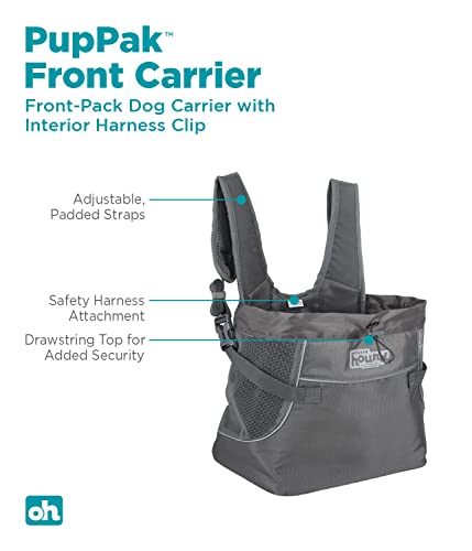 Outward Hound PupPak Dog Front Carrier, Medium, Grey – Hands-Free Hiking & Camping Pet Backpack for Small Pets up to 20 lb...