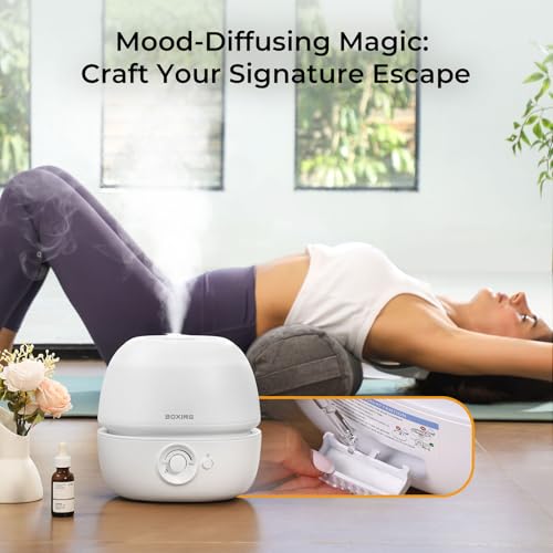 BOXING 3L Cool Mist Humidifier, Ultra Quiet 20dB for Bedroom, Baby & Office, Top Fill Air Humidifier for Home Office & Ind...