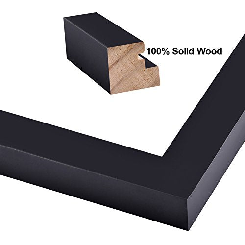 RPJC 11 x 14 Picture Frames Made of Solid Wood and High Definition Glass Display Pictures 8x10 with Mat or 11x14 Without M...