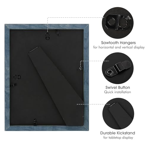 Frametory, 8.5x11 Picture Frame with Glass, Tabletop & Wall Horizontal or Vertical Display, 8 1/2 x 11 Photo Frame for Dip...