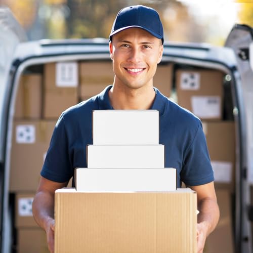 Eupako 30 Pack Small Shipping Boxes Assorted Sizes, 6x4x3, 7x5x2, 9x6x2-10 PCS Each Small Boxes, White Corrugated Box Mail...