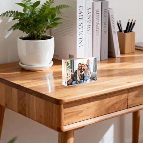 Tceauio Polaroid Small Wallet Size Picture Frames, 4 Pack Magnetic Clear Acrylic 2.5 x 3.5 Picture Frames, Business Card F...