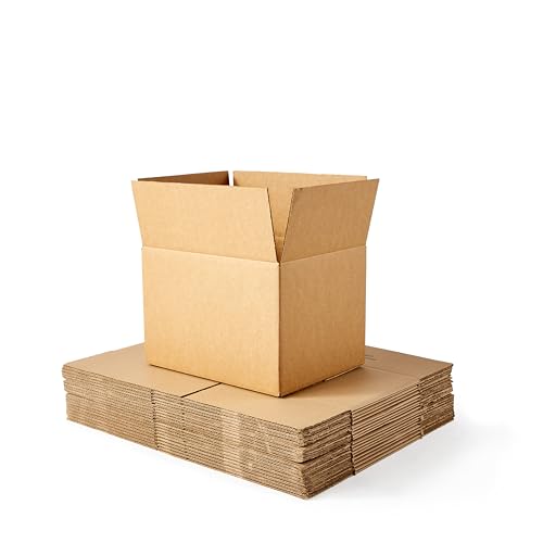 Amazon Basics Cardboard Moving Boxes for Packing and Shipping, Medium Size, 18" x 14" x 12", Brown, 20-Pack