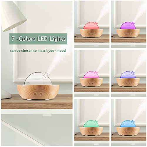Kakoda Glass Essential Oil Diffuser,Real Wood Base,The 2025 Upgrade Aromatherapy Diffuser,Aroma Diffuse Humidifier,LED Lig...