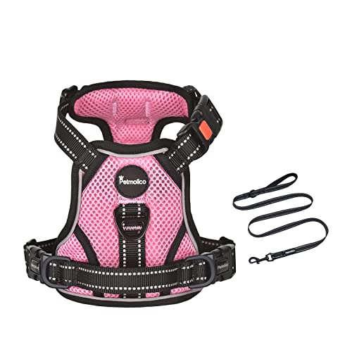 Petmolico No Pull Dog Harness and Leash Set, No Choke 4 Leash Attchments Easy Control Handle Soft Padded Reflective Vest D...