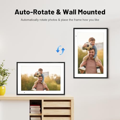 Digital Picture Frame 10.1 Inch WiFi Digital Photo Frame IPS HD Touch Screen Smart Cloud Photo Frame with 32GB Storage, Au...