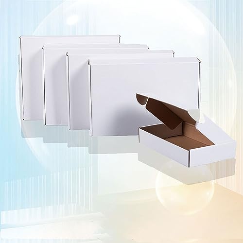 Livejun 8x6x3 inch Shipping Boxes Set of 25,White Corrugated Cardboard Box for Mailing Literature Mailer Small Business Pa...