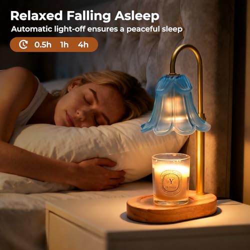 Lsctiff Candle Warmer Lamp with Timer Dimmable, Wax Melt Warmer Adjustable Height, Flower Warmer Lamp with 2 Bulbs for Jar...