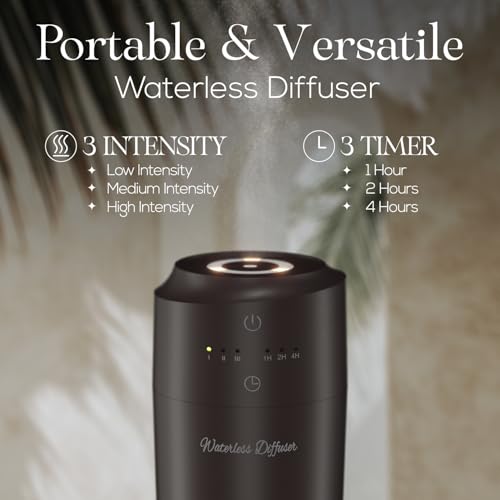 ARVIDSSON Waterless Diffuser for Essential Oil, Battery Operated Aromatherapy Diffuser, Waterless Essential Oil Diffuser, ...