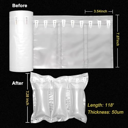 Hijelyn Air Pillows for Shipping with Pump Packaging Air Bags 400 Count Inflatable Shipping Supplies Box Filler Packing Ma...