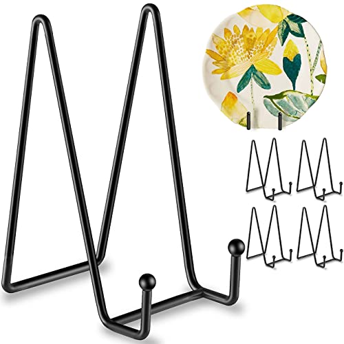 Hoewina 5 Pack 6 Inch Plate Stands for Display, Plate Holder Display Stands, Metal Frame holder stand for Book, Picture, D...