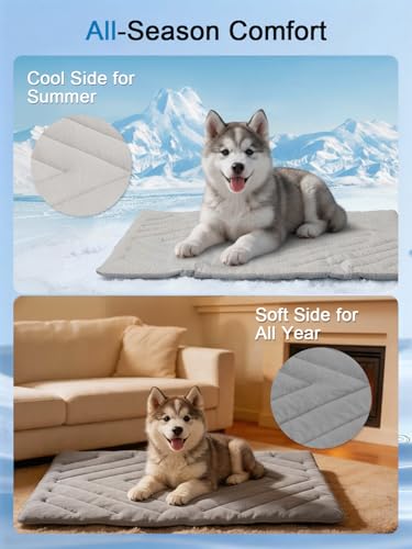 BECROWM Dog Cooling Mat Self Coolings Foldable Cooling Pad for Dog in Summer Coolings Mat for Dogs and Cats Machine Washab...