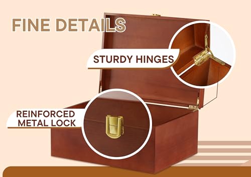 InnoBeta Christian Gifts Keepsake Box with Cross, Wooden Storage Boxes, Decorative Organizer with Lid for New Couples Memo...