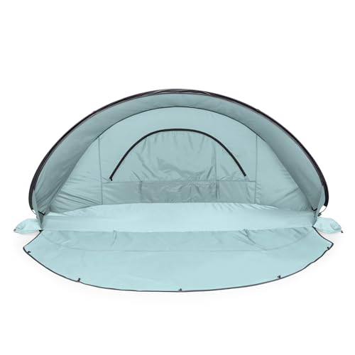 Picnic TIME Manta Portable Beach Tent, Fully-Assembled Pop Up Tent, Beach Shade and Sun Shelter, Instant Outdoor Shade wit...