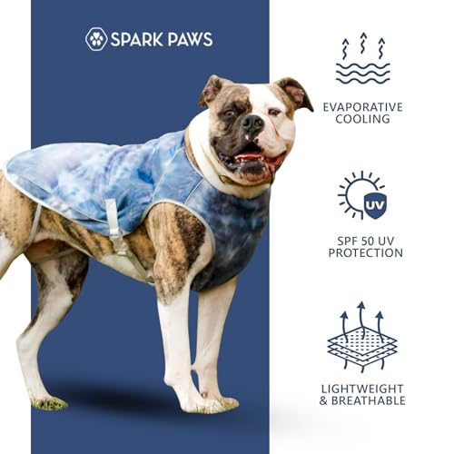 Spark Paws Dog Cooling Vest - SPF 50 UV Sun Protection - Summer Heat Relief Gear for Dogs, Lightweight, Evaporative Coolin...