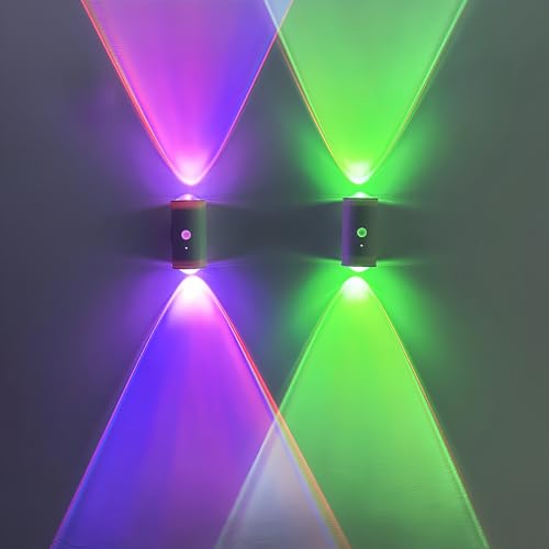 4 Pack Rechargeable Dynamic RGB LED Wall Lamp, Motion-Sensing Step Lights with Remote Control, 1200mAh Battery, Dimmable, ...