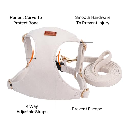No Pull Dog Harness- Lightweight, Soft, Adjustable Small Harness Collar and Leash Set, Suitable for Cats Puppy Small and M...
