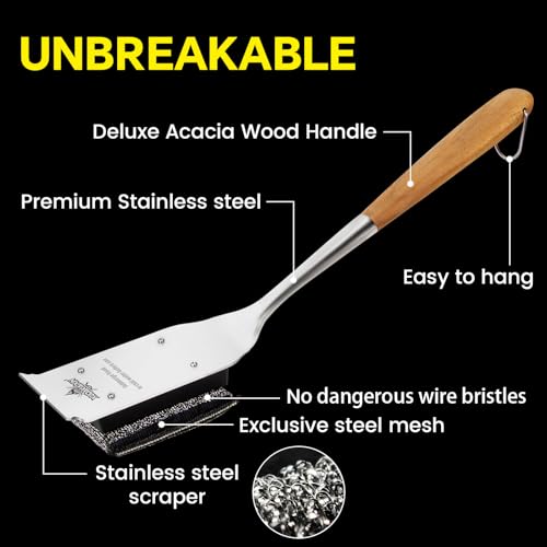 XUDAKAIXIN Grill Brush Bristle Free,Unique Steel Fibers Pad [Safe & Efficient] Perfect for Any Grill/Flat Tops Griddles,Sa...