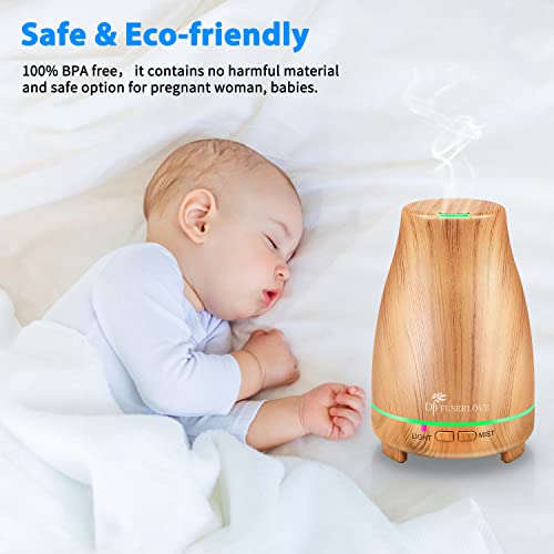 Diffuserlove Essential Oil Diffusers 200ML Diffuser Remote Control Aromatherapy Diffuser with 7 Color Lights, Auto Shut-Of...