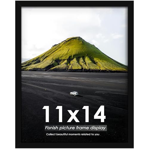 Fisnish 11x14 Picture Frame, for Tabletop Display, Horizontal or Vertical Wall Mounting, Black
