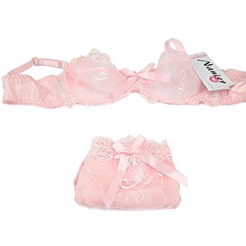 Nanier Women's Thin Transparent Lace Bra Set