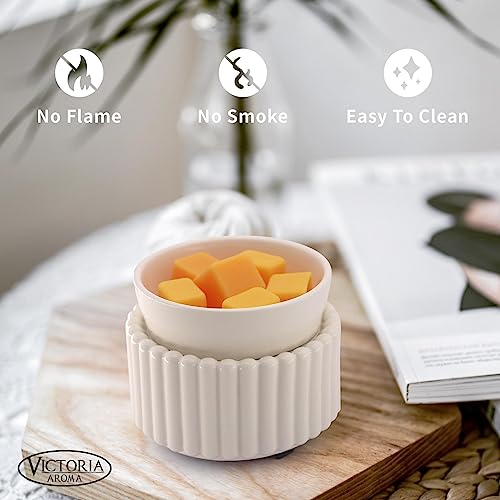 VICTORIA AROMA Ceramic Wax Melt Warmer 3-in-1 Candle Wax Warmer for Scented Wax Melter Electric Fragrance Wax Burner for H...