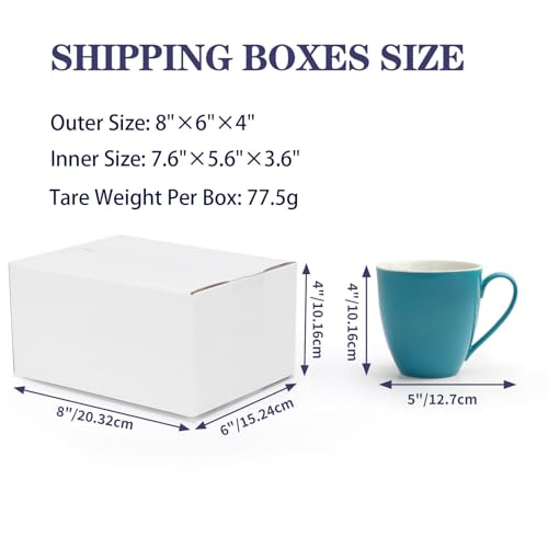 SPEPLA 40 Pack Small Shipping Boxes 8x6x4 Inches, White Corrugated Cardboard Mailing Box for Shipping, Packing, Business