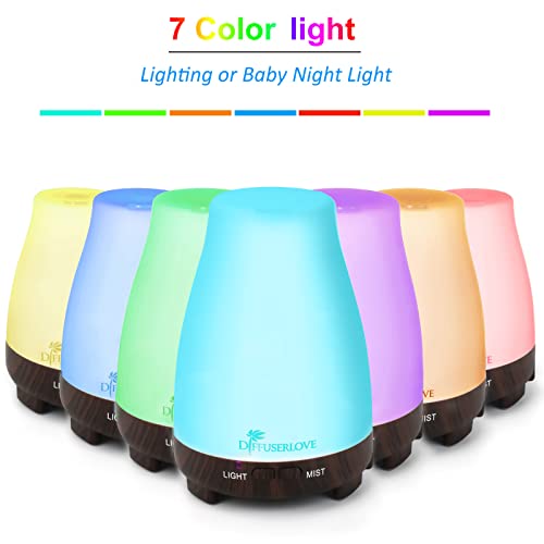 Diffuserlove Essential Oil Diffusers 200ML Remote Control Diffuser Mist Humidifiers BPA-Free Aromatherapy Diffuser (Black ...
