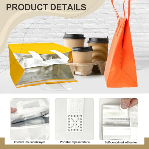 120 Pcs Insulated Take Out Bags Bulk in Thermal Insulation Lunch Bag for Hot Cold Food Pizza Coffee Milk Tea Delivery Cool...