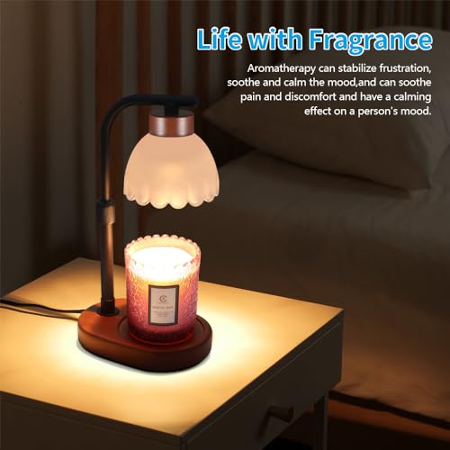 Dimmable Candle Warmer Lamp Adjustable Height Electric Wax Warmer for Jar Scented Candles Wax Melt Desk Light Suitable for...