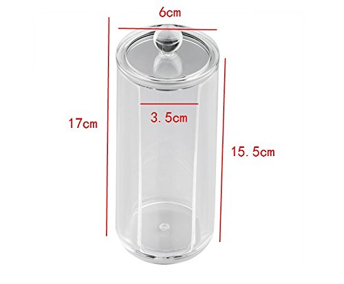 Kamay's Transparent Cotton Ball Pad Swabs Make Up Pads Dispenser Holder Organizer Container with lid Multifunction Acrylic...