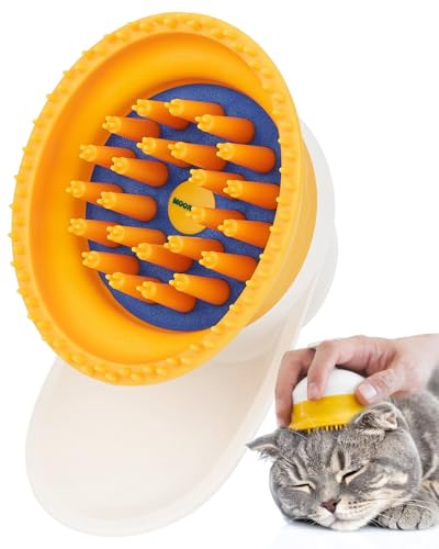 PETHROOM Silicone Cat Brush for Shedding – Gentle Grooming & Relaxing Massage, Light Deshedding Tool, Removes Loose Fur & ...