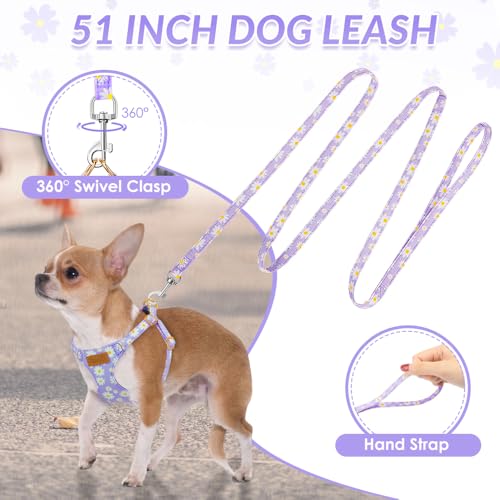 SlowTon Dog Harness Small Sized Dog - Soft XXS Dog Harness and Leash Set No Pull No Chock, Adjustable Lightweight Puppy Ha...