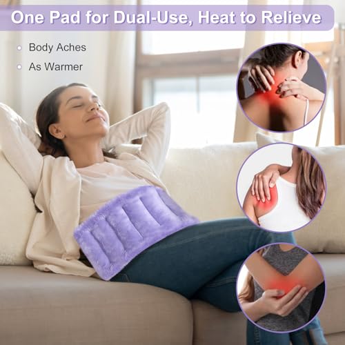 SuzziPad Microwave Heating Pad for Neck Shoulder Back, 7x16 Microwavable Moist Heat Pack, Warm Compress Hot Pack, Flaxseed...