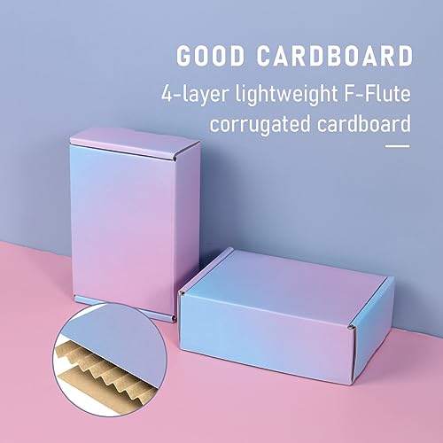 DERZIFUN 6x4x2 Inch Small Shipping Boxes for Small Business, 30 Pack Purple Mailing Boxes Corrugated Cardboard Mailer Gift...