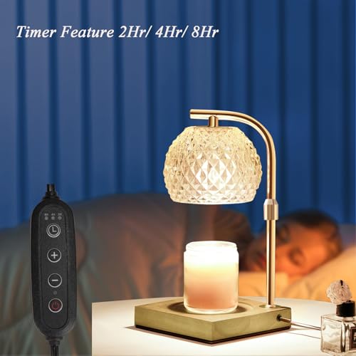 Mocalido Candle Warmer Lamp with Timer, Dimmable Electric Candles Warmer Adjustable Height, Top Candle Melter Lamp for Sce...
