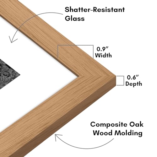 Americanflat 12x16 Picture Frame with Shatter-Resistant Glass - Use as 8x12 Frame with Mat or Display 12x16 Photo Without ...