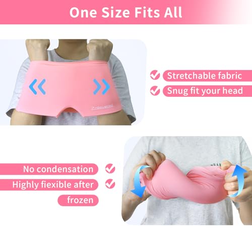 ZNÖCUETÖD Migraine Headache Relief Cap Hat Full Head ice Pack Wrap Cooling Gel Ice Beanie Cold Cap Hot/Cold Compress Thera...