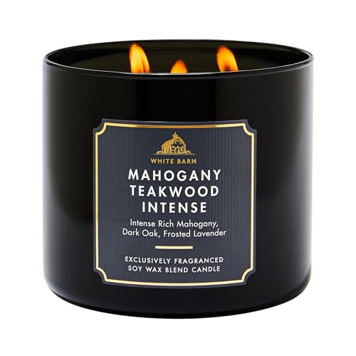 Bath & Body Works Mahogany Teakwood Intense 3-Wick Candle - Scented Candle for At-Home Use - Long-Lasting, Room-Filling Fr...