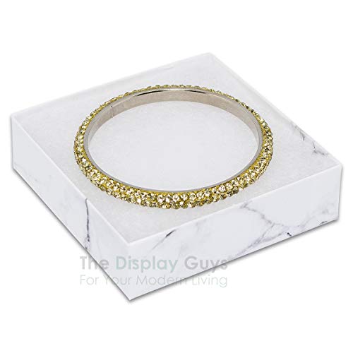 TheDisplayGuys - 100-Pack #33 Cotton Filled Cardboard Paper Jewelry Boxes Gift Case - Marble White (3.5" x 3.5" x 1.0") - ...