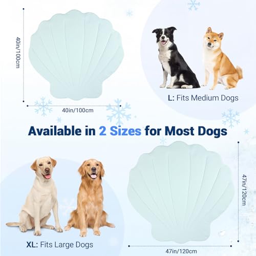 Tivray Dog Cooling Mat, 40'' × 40'' Large, Self-Cooling Mat for Dog, (Cool & Warm) Double-Sided Pet Cool Pads for Crate, K...