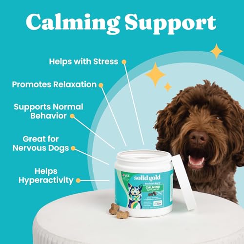 Solid Gold Calming Chews for Dogs - Dog Calming Chews w/Melatonin for Separation, Stress & Hyperactivity Relief - Supports...