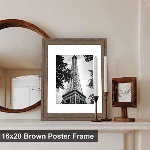 Golden State Art, 16x20 Picture Frame - Displays 11x14 Photo with Mat or 16x20 Without Mat, Wide Moulding Solid Wood Frame...