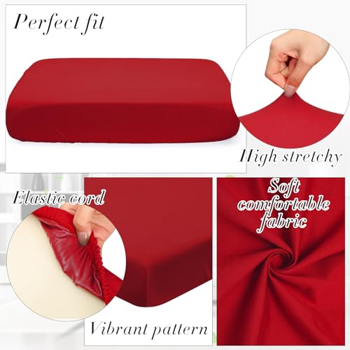 Newwiee 8Pcs Patio Cushion Covers Stretch Outdoor Cushion Cover Replacement for Patio Furniture Sofa Couch Slipcovers, Sof...