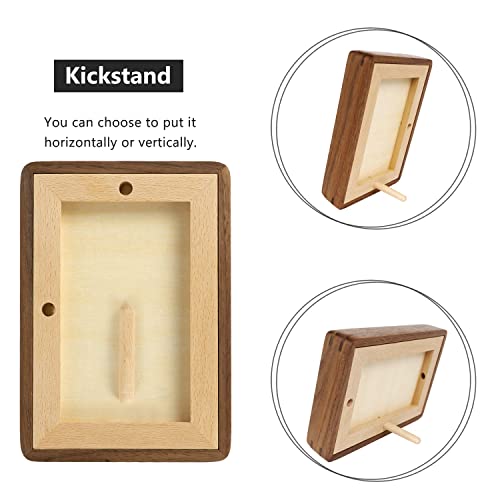 Natural Wood Photo Frames Inspired Tabletop Picture Frame with Mat, Vertical or Horizontal Display (Walnut, 5x7 matted to ...