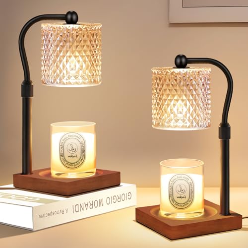 2 Pack Candle Warmer Lamp with Timer Dimmer Adjustable Height, Birthday Housewarming New Home Decor Gifts for Women, Elect...