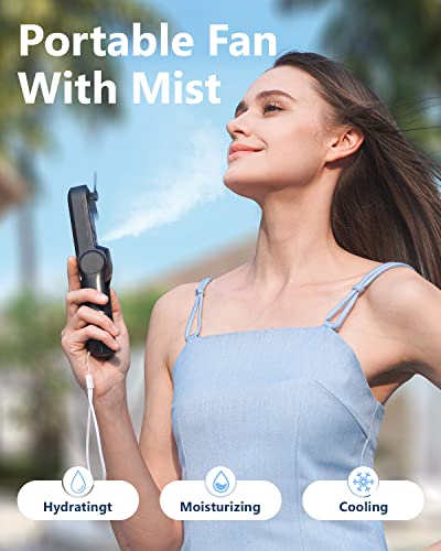 SWEETFULL Misting Fan Portable, Handheld Personal Mister Fans, Small Fan Rechargeable, Mini Spray Water Mist,Kids Women Po...