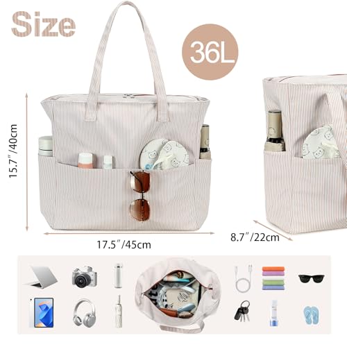 Bluboon Beach Bags for Women, Large Waterproof Tote Bag With Wet Compartment for Pool Weekender Travel Gym